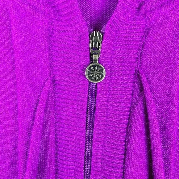 Athleta purple cardigan with front zipper and hood size XS - Picture 3 of 12
